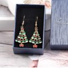 Toyvain 1 Pair of Lovely Christmas Tree Earrings Rhinestone Dangle