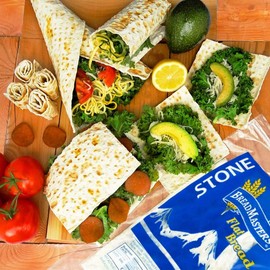Stone Lavash Flat Bread 4 Packs of 6 (24 Total) No Cholesterol, Fat Free, Vegan, Kosher