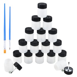 WANDIC Paint Touch Up Bottles, 30 Pieces Touch Up Plastic Bottle with Brush and Mixing Ball Paint Applicator Bottle for Car Wall and Hobby Painting -30 ml