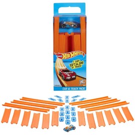 Hot Wheels Track Builder Straight track with Car, Track and track connectors, connect with other Hot Wheels toys, BHT77