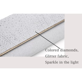 MUDUO Glitter Clutch Purses for Women Evening Bags and Envelope Handbags Prom Purse (308 Silver)
