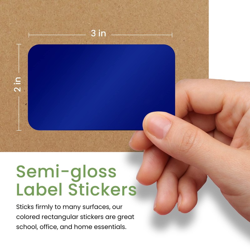 Colour-Coding Labels (8 Colors) Large Rectangular Labels 7.5cm x 5cm