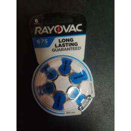 Rayovac 675 Hearing Aid Batteries 6/pack NEW