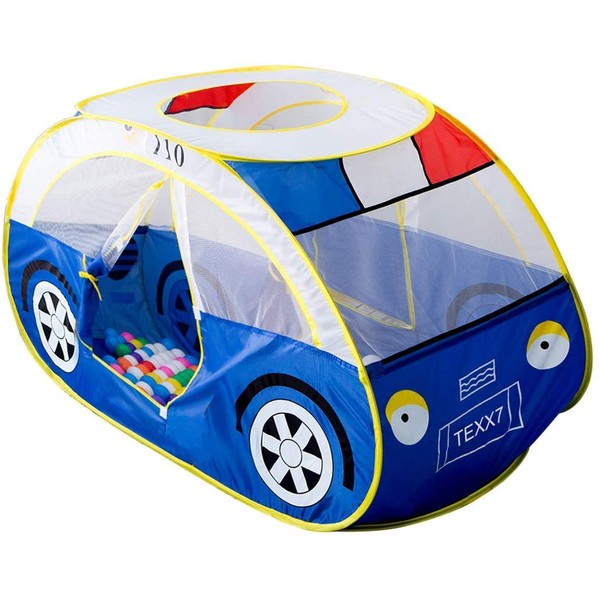 Anyshock Kids Tent, Kiddy Play Foldable Pop Up Police Car Tent Indoor Outdoor Toys Playhouse for Children Toddler 1-6 Year Old Gift for Boys Girls Baby (No Balls)