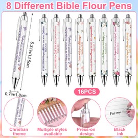 32 Pcs Flower Bible Verse Ballpoint Pens Notebooks Set Christian Gifts Bulk for Women Men Religious Gift Notepad Ink Pen Inspirational Church Party Favors for Colleague Coworker Office School Supplies