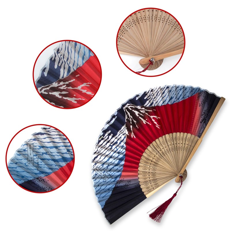 Boshiho Women's Fan & Fan Bag, Rayon Dance Fan, Beautiful,