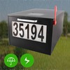 Black Post Mount Mailbox - 2 Lighting Modes Solar Numbers