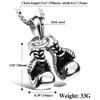 Hamoery Men Punk Stainless Steel Boxing Gloves Chain Pendant Necklace(White)