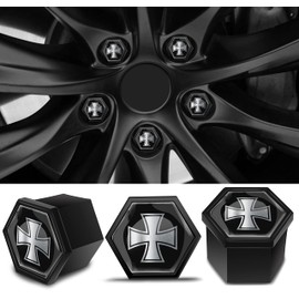 Biomar Labs Set of 20pcs Car Wheel Nut Caps Bolt Cover 19mm Universal with Removal Tool Silver Cross LC 24