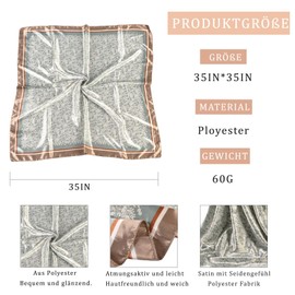 Generisch Headscarf for Women, Pack of 3 Large Square Satin Headscarves, Silk Feel Hair Bandana, Scarf, Boho Head Wrap Headwear, Multi-coloured.