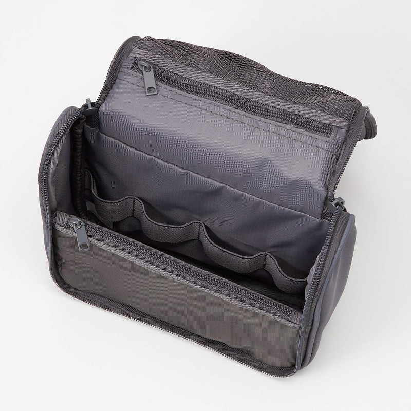 Muji 02868772 Polyester Hanging Toiletry Case (New), Gray, Approx. 6.3