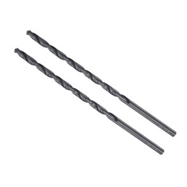 CoCud Rotary Drill Bit 4.2 mm Drilling Diameter Black Oxide Heavy Duty Steel Extra Long Straight Shank - (Use: for Stainless Steel Alloy Metal) Pack of 2
