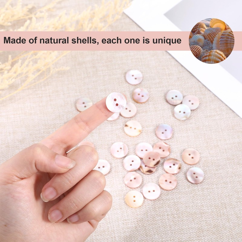 Pack of 30 Mother of Pearl Buttons, Natural Shell Buttons