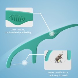 Palillos de hilo dental para dientes, palillos dentales sin sabor con 2 fundas de viaje portátiles (120 piezas)