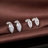 JiaYangJY Sterling Silver Marquise Diamond Stud Earrings for Women Men