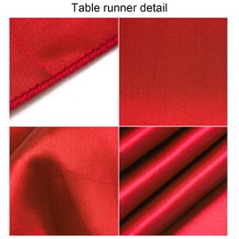 Aneco 12 Pack Satin Table Runner 12 x 108 Inch Red Long Wedding Satin Silk Table Runner for Wedding Banquet Graduations Birthday Party Decoration