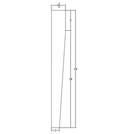 2 Sided Tapered Dining Table Leg - 29" Tall x 3 1/2" Wide (Set of 2) (Pine)