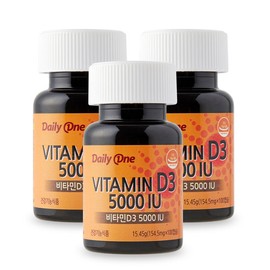 Daily One Vitamin D3 5000IU High Dose 154.5mg x 100 Capsules 3 Bottles / 데일리원 비타민D3 5000IU 고함량 154.5mg X 100캡슐 3통
