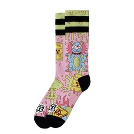 American Socks Radioactive Printed Mid Leg Socks, Moisture Protection, Designed for Action and Comfort | Mid High Height, Radioactive, L-XL Alto