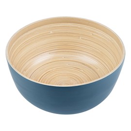 Bambuddha 30 Ounce Large Salad Bowl, 1 Heavy-Duty Round Salad Bowl - Sustainable, Reusable, Blue Bamboo Serving Bowl, for Serving Salads, Fruits, and Appetizers - Restaurantware