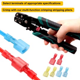 smseace 150Pcs Female Spade Connectors 16-14 AWG Wire Spade connectors Nylon Quick Connect/Disconnect Connectors for Auto,Boat,Industrial Application Spade Connectors Kit