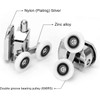 Zinc Alloy Shower Door Twin Rollers Runners - Set of