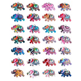 Grevosea 28 Pieces Elephant Charms for Jewelry Making, Colorful Elephant Pendant Charms Metal Enamel Elephant Jewelry Charms for DIY Necklace Earring Bracelet Keychain Supplies