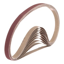 uxcell 10pcs 1-1/2" x 30" Sanding Belts 400 Grits Aluminum Oxide Abrasive Belt Sander Paper Sanding Papers for Metal Wood Grinding Polishing, Reddish Brown