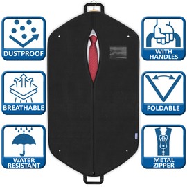 40″ Suit Bag Suit Carrier, 100 x 60 cm, With Handles Breathable Foldable and Portable Travel Garment Bags for Men and for Women, Garment Cover, Hexagon Style