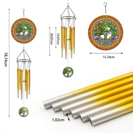 Wind Chime with Tree of Life Wind Spinner, Gifts for Men, Women, Retirement, Teachers, Parents - Outdoor Hanging Decor Clearance for Garden, Patio, Backyard or Porch