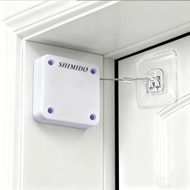 SHIMIDO Upgraded Punch-Free 1000g Automatic Screen Door Closer, Storm & Sliding Screen Auto Door Closer with Steel Drawstring for Bathroom, Bedroom, Study Room, etc. (White)