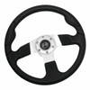 Yamaha Golf Cart 13.5" Black Steering Wheel with Chrome Adapter