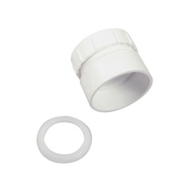Danco 94041 1-1/2" Trap Adapter, Slip-Joint, PVC, White