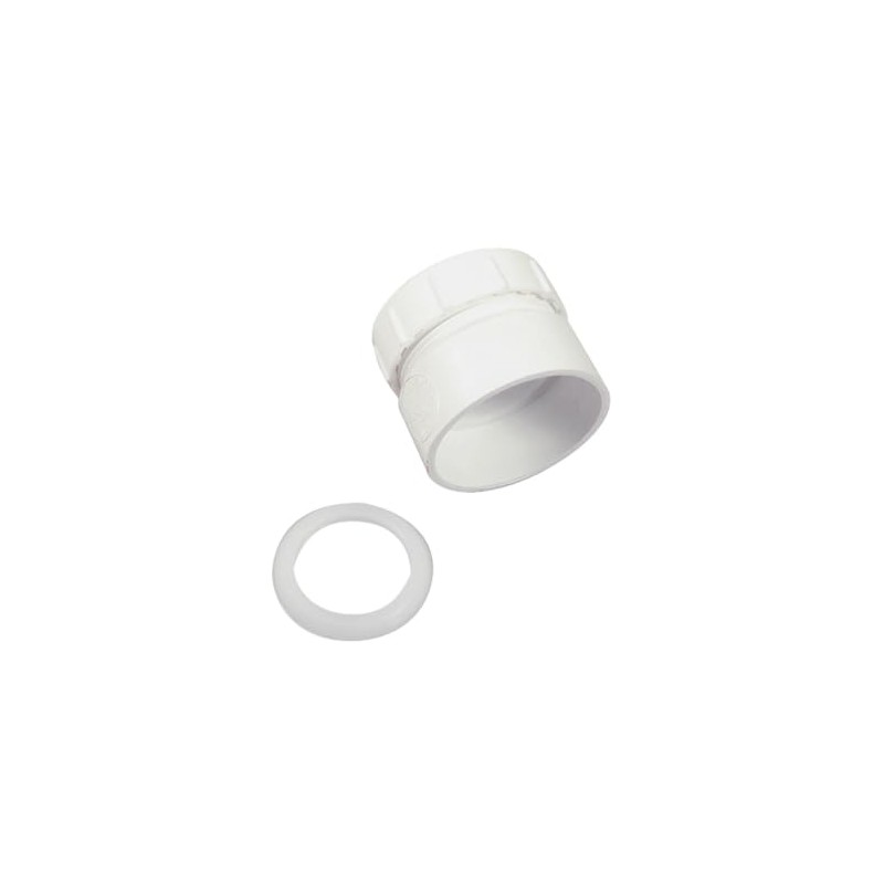 Danco 94041 1-1/2" Trap Adapter, Slip-Joint, PVC, White