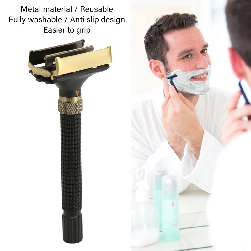 Double Edge Safety Trimmer Reusable Slip Resistant Metal Men Safety