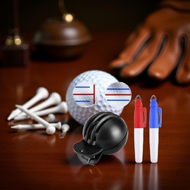Fade-Resistant Golf Ball Liner, Advanced Design Ball Marking Tool | 1 Alignment Tool with 2 Golf Ball Stamp Markers, Golf Ball Alignment with Effortless Marking for Golf On-Course Accessories