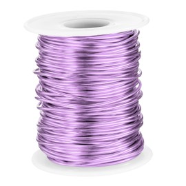 sourcing map 16 Gauge Aluminum Craft Wire 1.5mm 98.5ft Flexible Bendable Anodized Metal Jewelry Sculpting Wire for Jewelry Making Modelling Craft DIY, Light Purple