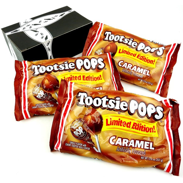 Tootsie Limited Edition Caramel Pops, 12.6 oz Bags Gift Pack (Pack of 3)