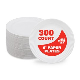 Hygloss Products Paper Plates - ‎Uncoated White Plate - Use for Foodware, Events, Activities, Crafts Projects and More - Environmentally Friendly - Recyclable and Disposable - 6-Inches - 300 Pack | Hygloss