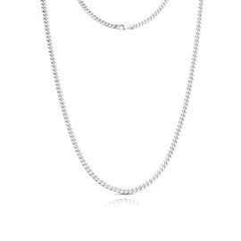 LUCKY2+7 Silver Chain for Men, 3mm Herringbone Chains for Men Stainless Steel,Mens Necklace Chain 20 inch,Gift Box Included