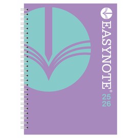 Academic Diary 2025-2026 A5 Week to View - Wiro Bound Durable Poly Covers Mid Year Planner - Organiser for Students & Teachers (Purple)