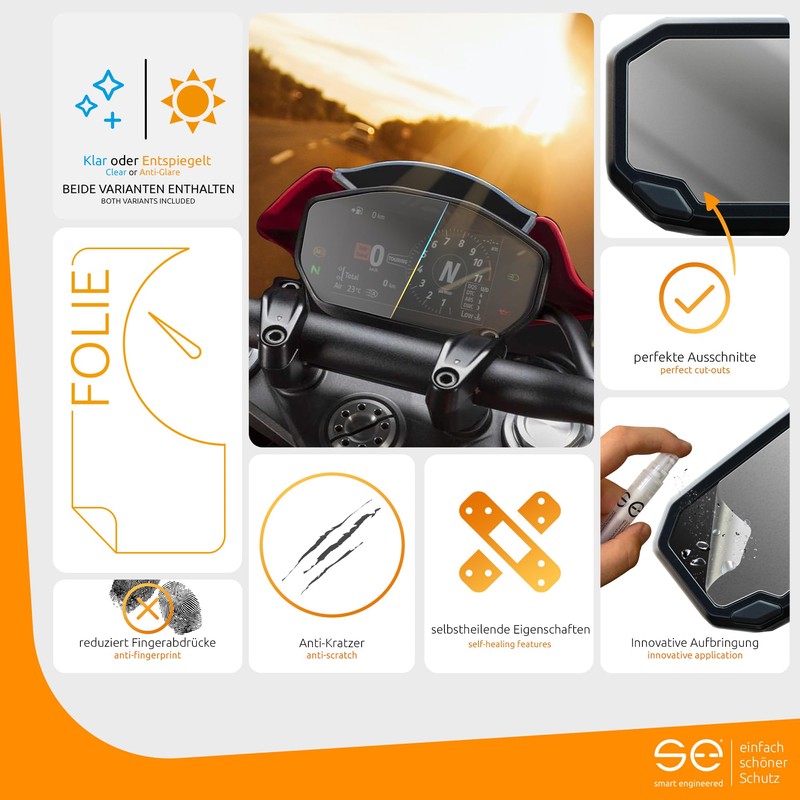 s.e. 2 x 3D Tacho Screen Protectors for Kawasaki Cockpit