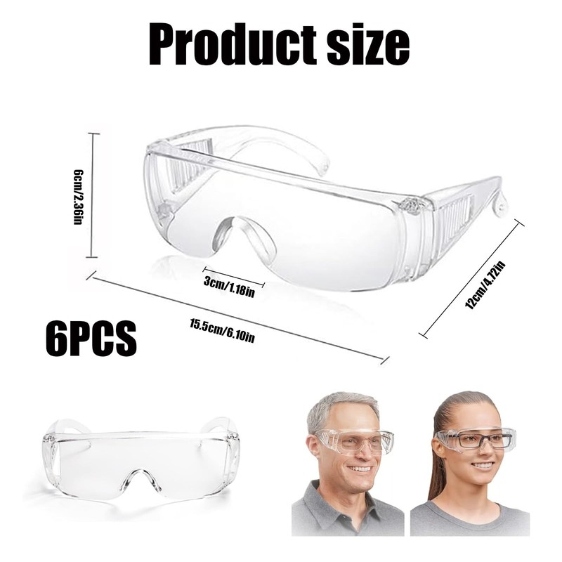 ZPSCXQ 4 Pack Safety Goggles, Protective Glasses for Adults, Clear