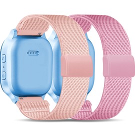 Huadea 2 Pack Magnetic Nylon Compatible with Gabb Watch 3e Band 3 2 1/Gizmo Adventrue 3 3 2 1/SyncUP & Cosmo JrTrack 4/3/2 SE/2/JrTrack, 20mm Soft Stretchy Elastic Adjustable Strap for Small Wrist