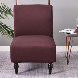 Jusmate Armless Accent Chair Cover Slipcover, Stretch Chair Slipper Super Fit Armless Chair Furniture Protector Cover Slipcover for Living Room Hotel (2 Pack, Coffee)