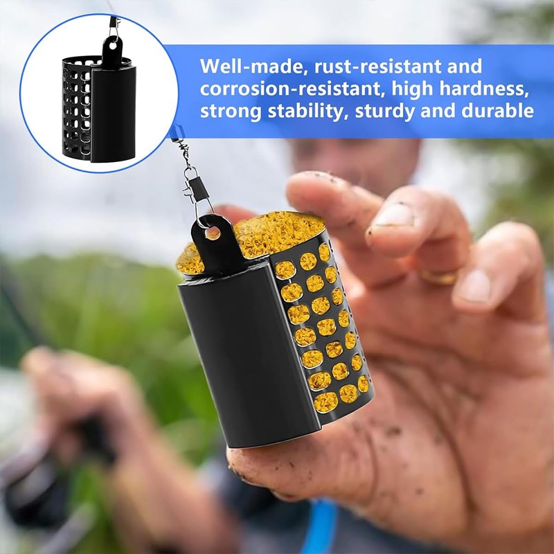 AIMALL 3-Piece Stainless Steel Fishing Bait Cage, Durable Round and