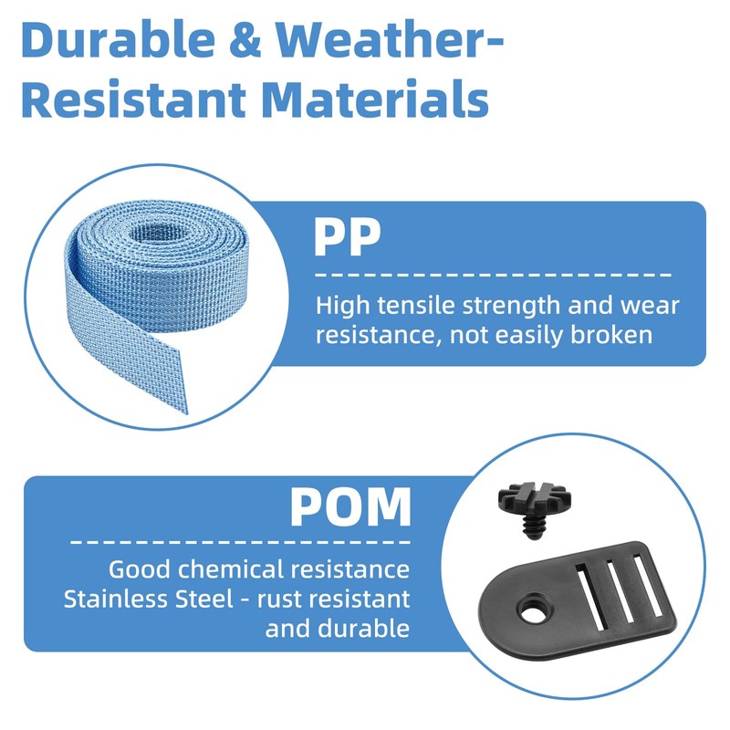 50-inch Pool Solar Cover Reel Straps - Pool Reel Tube