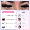 FREEORR 262Pcs Lash Clusters Kit, 100D 12-20mm Volume Eyelash Cluster,