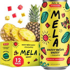 Mela Watermelon Water - Watermelon Juice, 100 Percent Natural Fruit Juice with Vitamin C, Electrolytes, Antioxidants - Coconut Water Alternative, Gluten-Free (Pineapple, 16.9 fl oz, 12-pack)