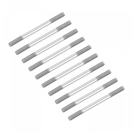 sourcing map Double Ended Stud Screws (M4 Thread 55mm Length) 10pcs, 304 Stainless Steel Dual Threaded Rod Bolts - for House Maintenance